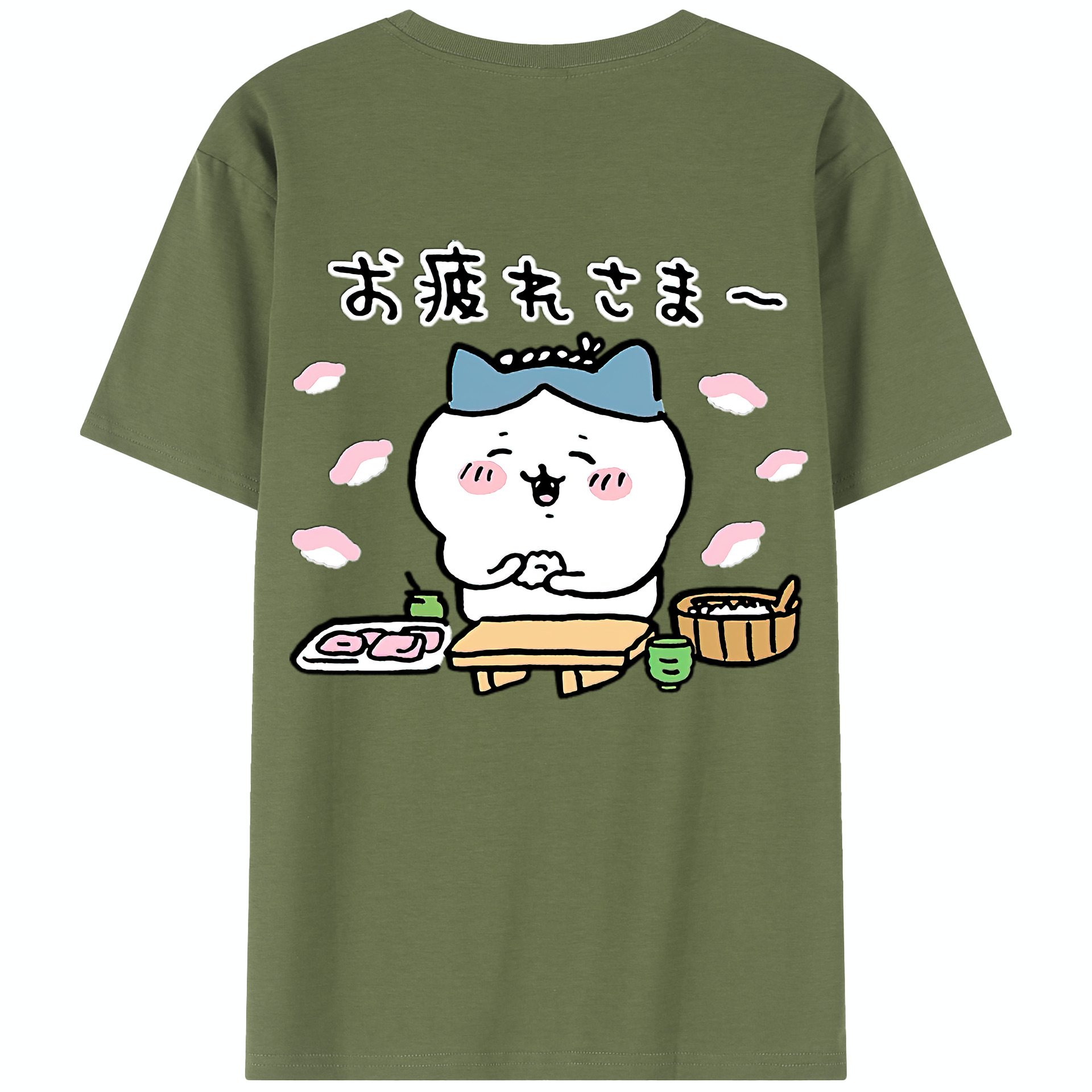 （画像用） ちいかわ ハチワレ Chii-kawa hachiware 綿100％半袖Tシャツ（背面プリント）